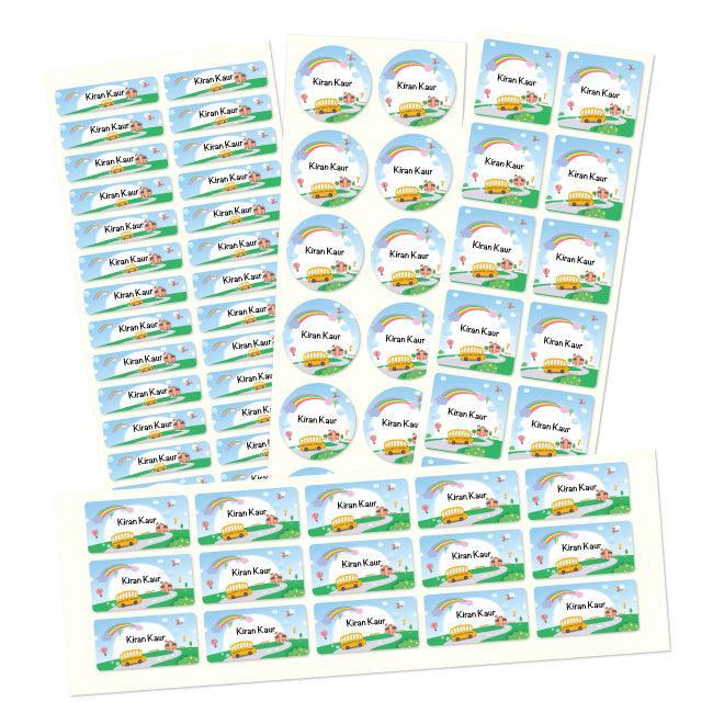Personalised Name Labels | Name labels for School | Big Yellow Bus - Bombay Toy Company