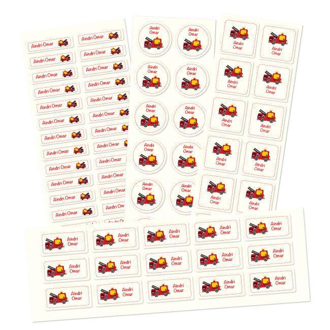 Personalised Name Labels | Name labels for School | Fire Truck - Bombay Toy Company