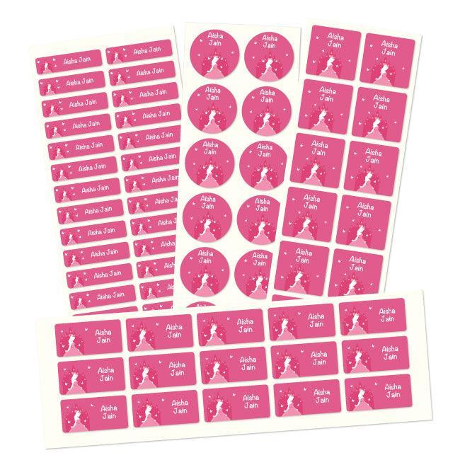 Personalised Name Labels | Name labels for School | Pretty in Pink Princess - Bombay Toy Company
