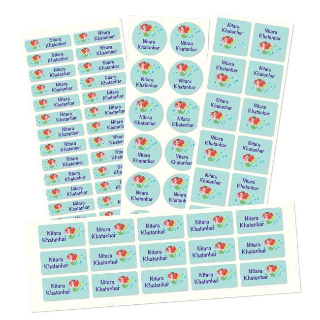 Personalised Name Labels | Name labels for School | Sea Mermaid - Bombay Toy Company