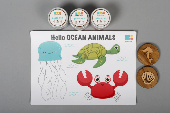 Play Dough Kit | Hello Ocean Animals | Reusable - Bombay Toy Company