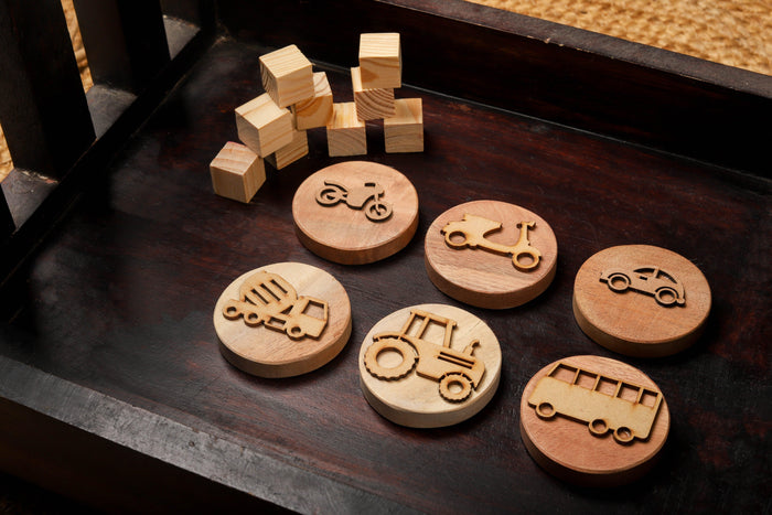 Play Dough Wooden Stamps | My Vehicles - Bombay Toy Company