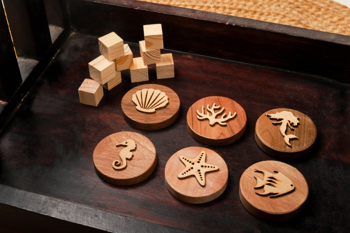 Play Dough Wooden Stamps | Ocean Love - Bombay Toy Company