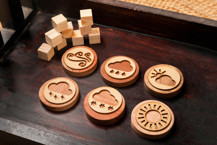 Play Dough Wooden Stamps | Weather Lessons - Bombay Toy Company