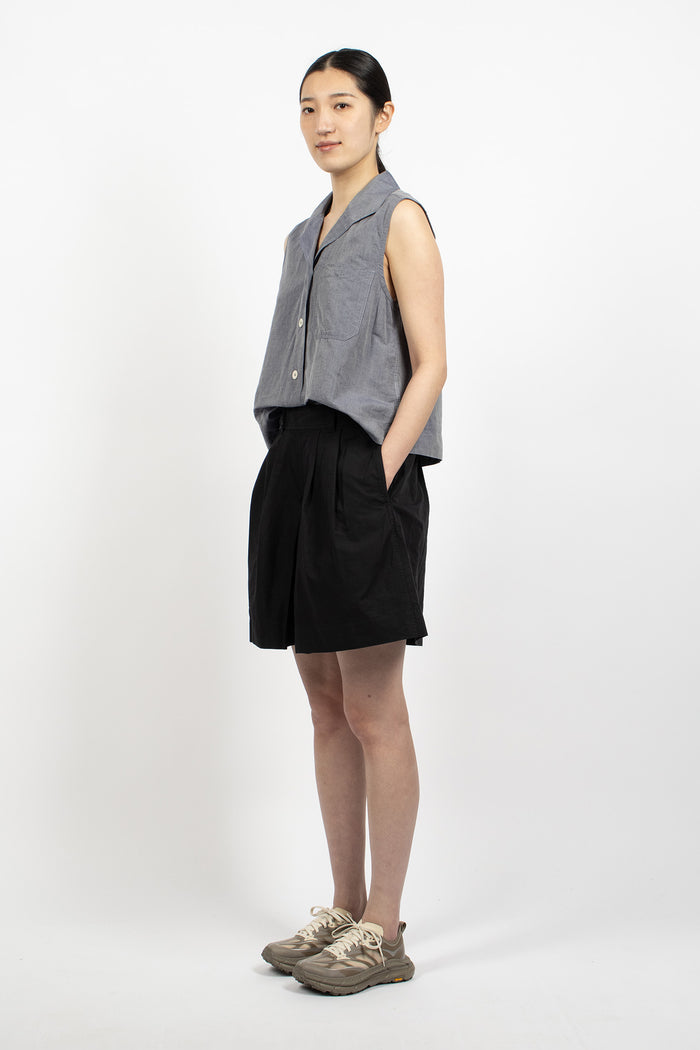 Pleated Shorts Black