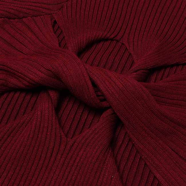 Pleated Turtle-neck Tight-fitting Bodycon Dress