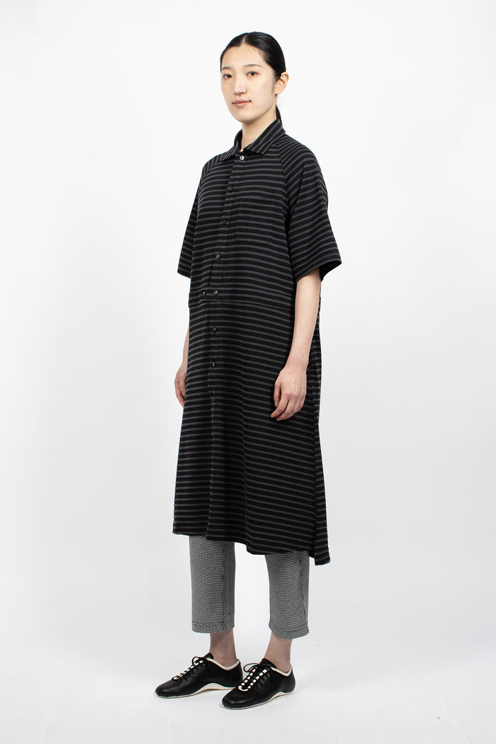 Polo Long Jersey Dress Charcoal/Black Stripe