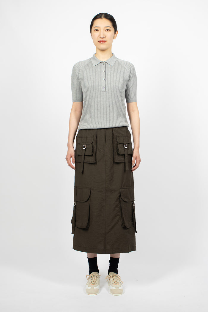 Polo Silk Knit T-Shirt Grey