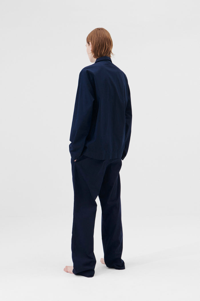 Poplin Pyjama LS Shirt True Navy