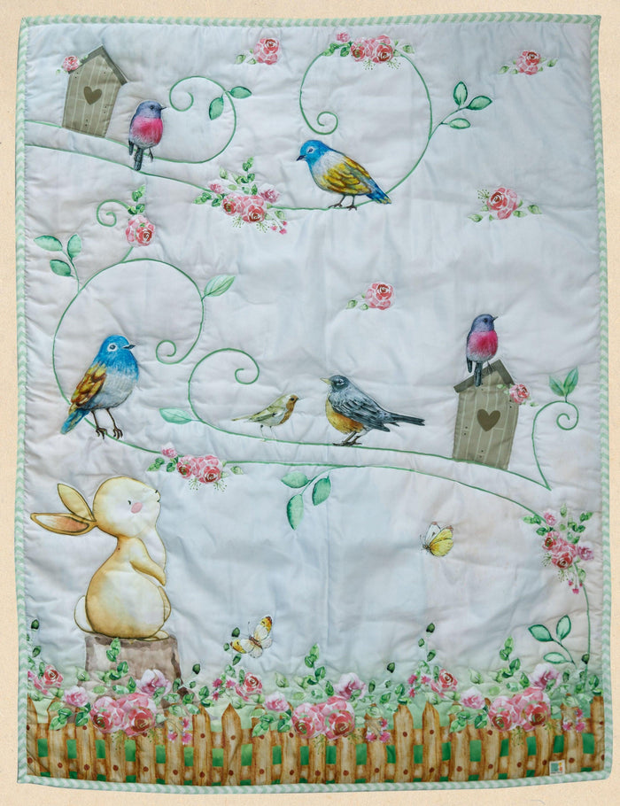 Bouncing Bunny & Birds Quilt - Bombay Toy Company