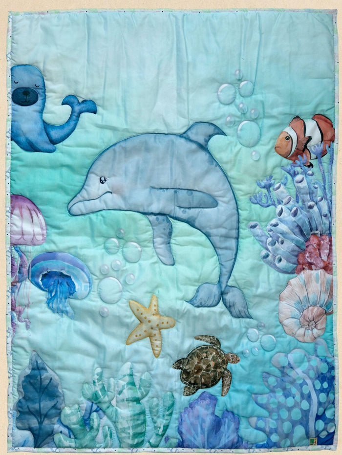 PRE ORDER | Playful Dolphin Quilt - Bombay Toy Company