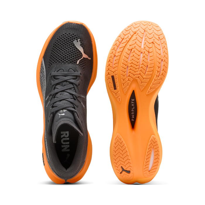 PUMA Men's Deviate NITRO 3 Running Shoes in Dusky Gray/Heat Fire AW25