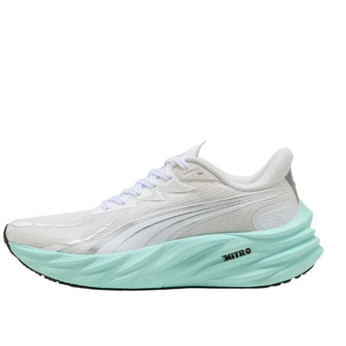 PUMA Women's Velocity NITRO 4 Running Shoes in PUMA White/Mint Melt AW25