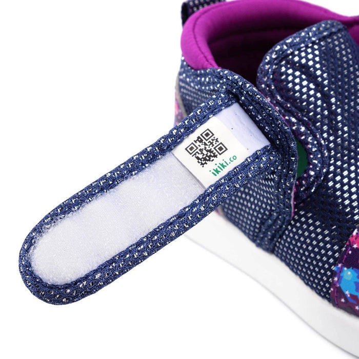 Purple Galaxy Squeakerless Toddler Shoes | Sparkly Purple Squeakerless Shoes ikiki® Shoes