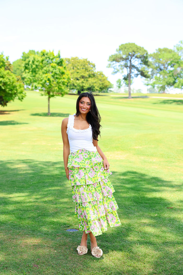 Roma Maxi Skirt - Green