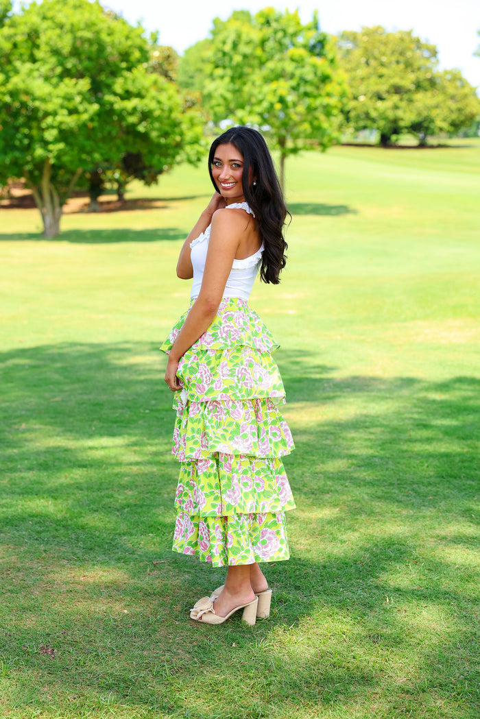 Roma Maxi Skirt - Green