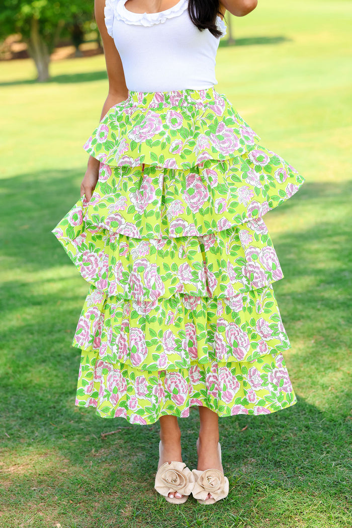 Roma Maxi Skirt - Green