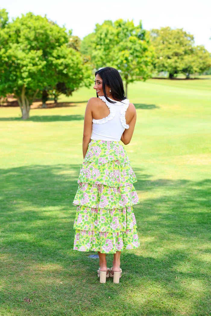 Roma Maxi Skirt - Green
