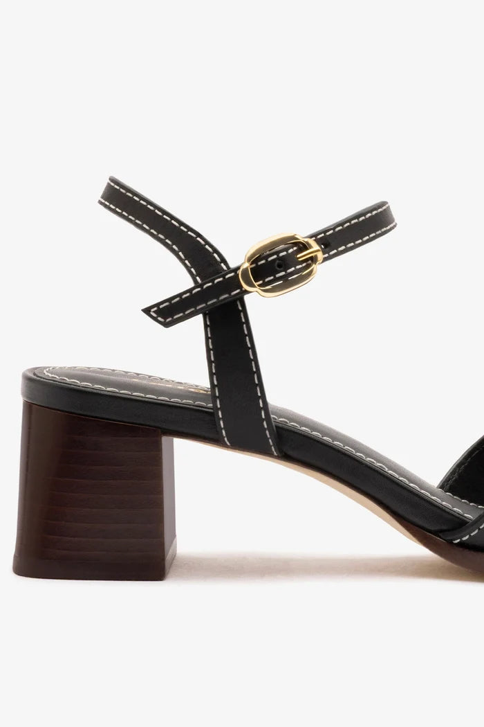 Roma Sandal In Vegetale Black Leather Sandal Larroudé
