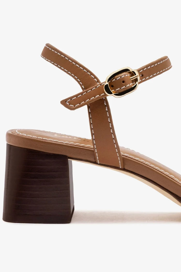 Roma Sandal In Vegetale Caramel Leather Sandal Larroudé