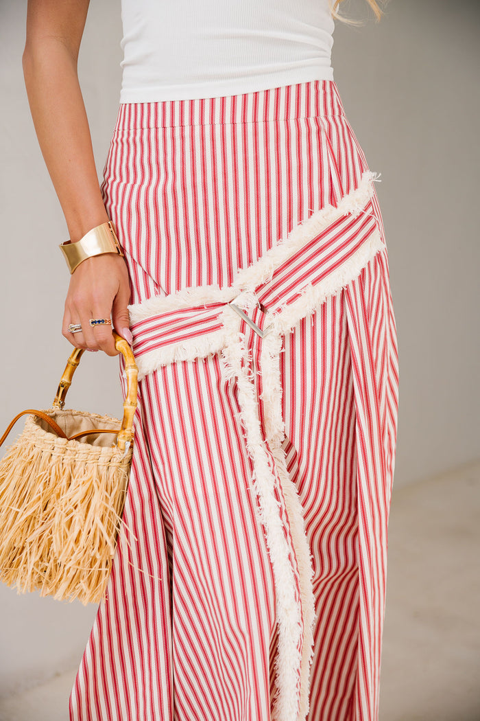 Rowan Skirt - Cherry Stripe