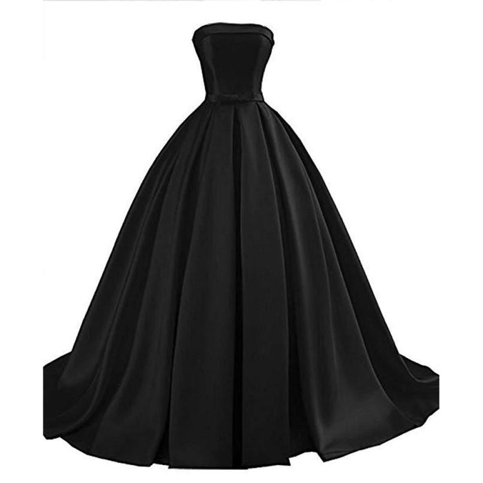 Satin Wedding Dress For Women Off The Shoulder Prom Gowns Floor Length Prom Dress