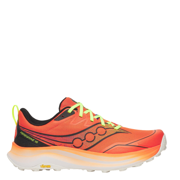 Saucony Men's Peregrine 16 Trail Running Shoes in Fire/Black SS26