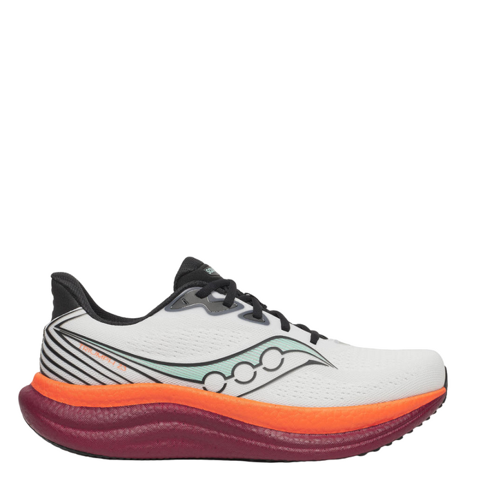 Saucony Men's Triumph 23 Running Shoes in White/Crimson SS26