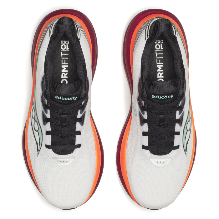 Saucony Men's Triumph 23 Running Shoes in White/Crimson SS26