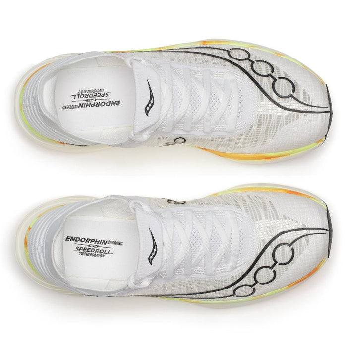 Saucony Shoes Saucony Unisex Endorphin Elite 2 Running Shoes in White/Peel SS25 - Up and Running