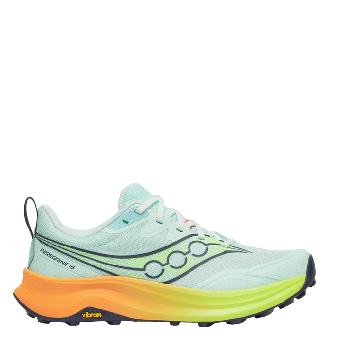 Saucony Women's Peregrine 16 Trail Running Shoes in Aqua/Citron SS26