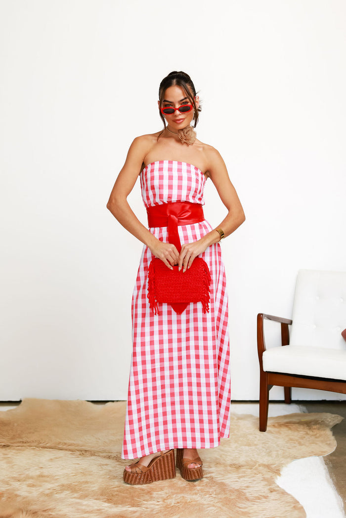 Savannah Dress - Red Gingham