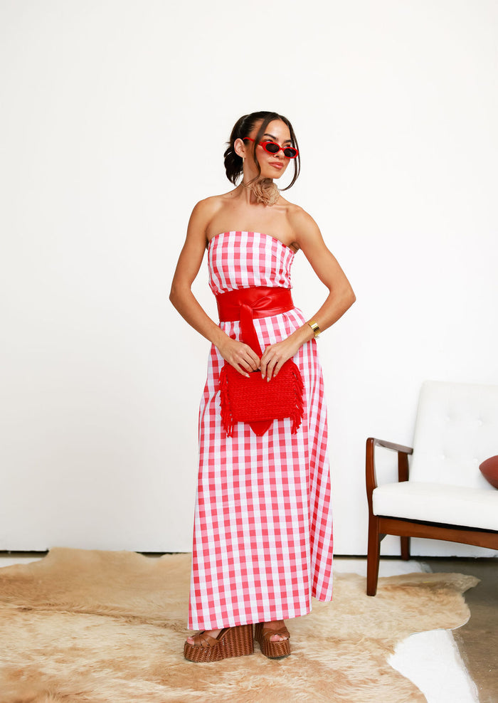Savannah Dress - Red Gingham