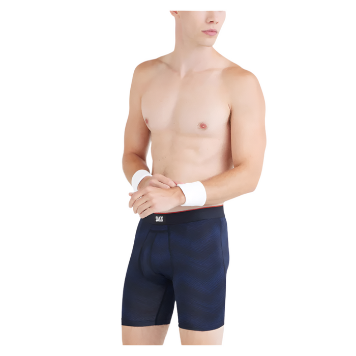 SAXX Men's Multi-sport Mesh Boxer Brief Fly (2 Pack) in Full Tilt Chevron/Black