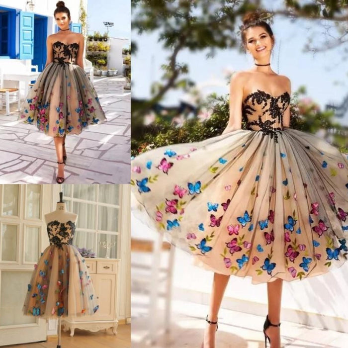 sd-hk A-Line Sweetheart Neckline Knee Length Homecoming Dresses