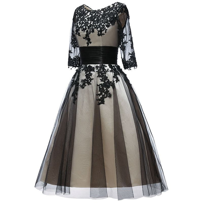 sd-hk Black Prom Long Sleeve Women Maxi Gowns