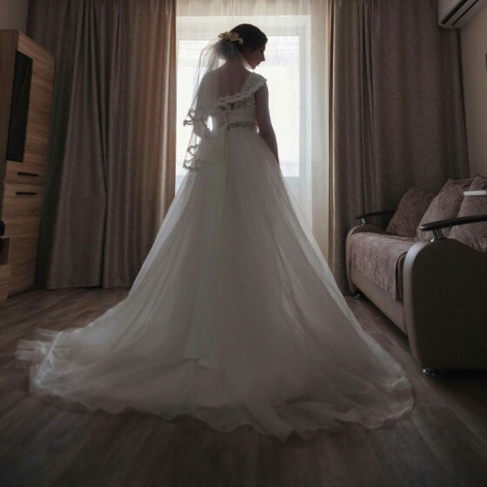 sd-hk Elegant Wedding Dresses A-line Tulle Bridal Gown Ball Gowns for Womens