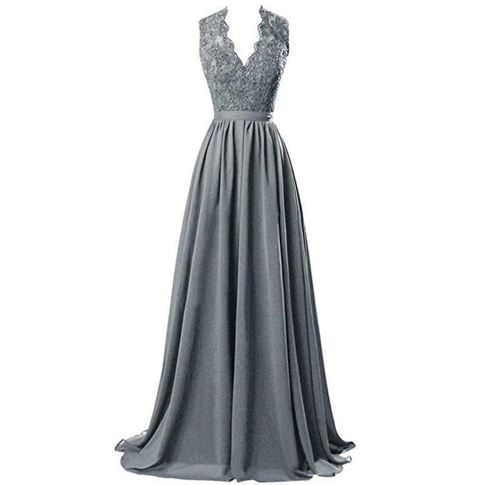 sd-hk Lace Bridesmaid Dress V Neck Prom Gowns For Women
