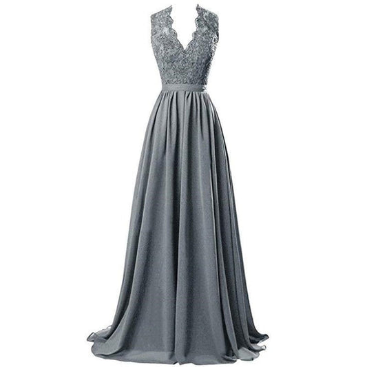 sd-hk Lace Bridesmaid Dress V Neck Prom Gowns For Women