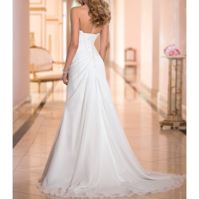 sd-hk Ladies Wedding Dress High Waist Strapless Bridesmaid Dress