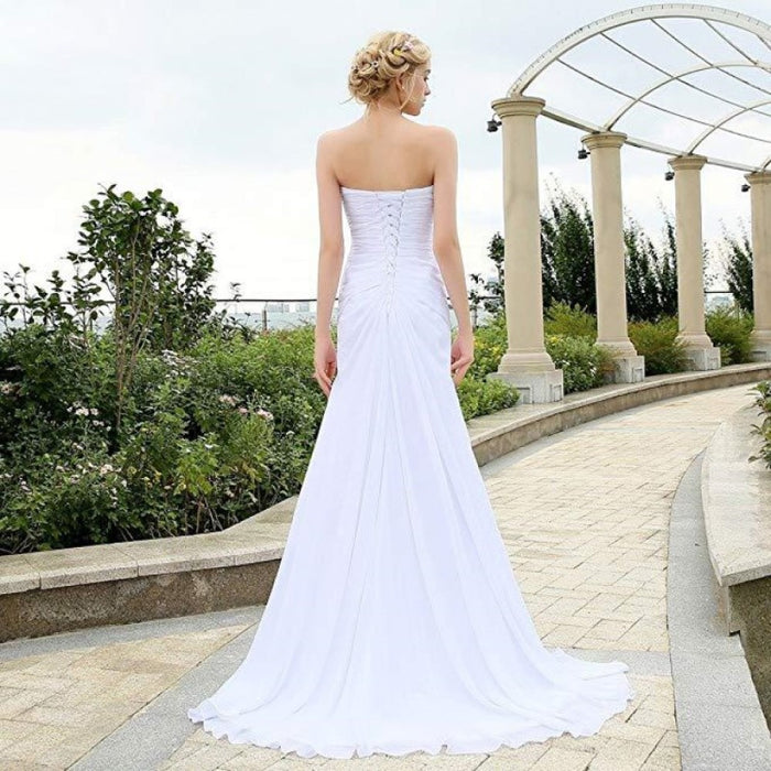 sd-hk Ladies Wedding Dress High Waist Strapless Bridesmaid Dress