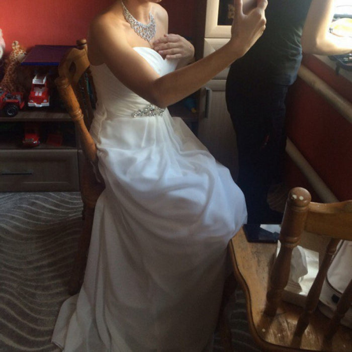 sd-hk Ladies Wedding Dress High Waist Strapless Bridesmaid Dress