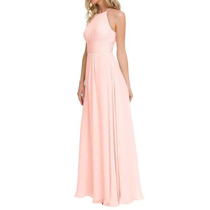 sd-hk Long Chiffon Bridesmaids Dresses Off The Shoulder Party Gowns For Women