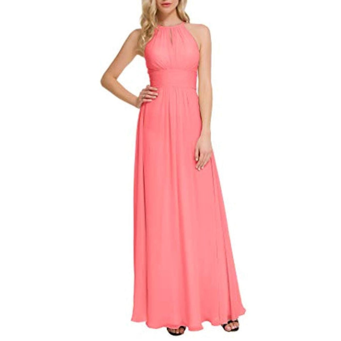 sd-hk Long Chiffon Bridesmaids Dresses Off The Shoulder Party Gowns For Women