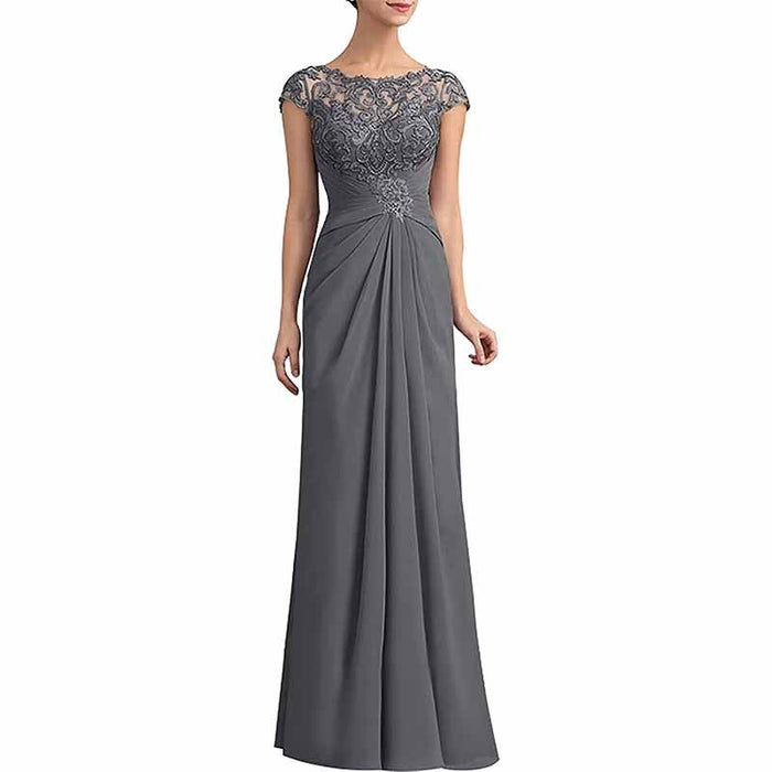 sd-hk Mother of the Bride Lace Chiffon Dress