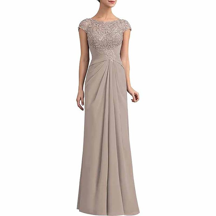 sd-hk Mother of the Bride Lace Chiffon Dress