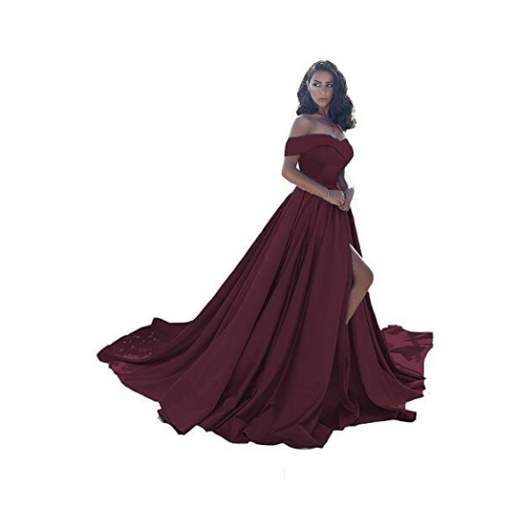 burgundy wedding dress