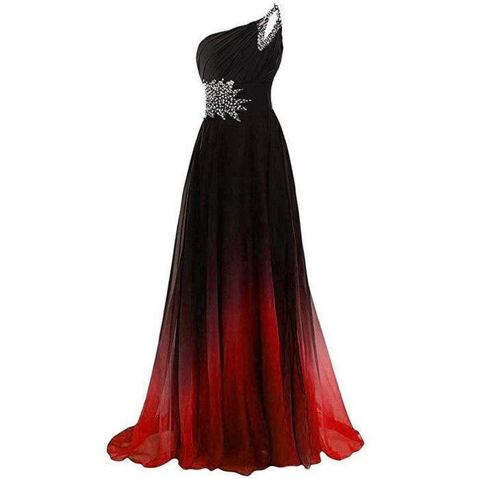 sd-hk One Shoulder Ombre Prom Dress Elegant Gown