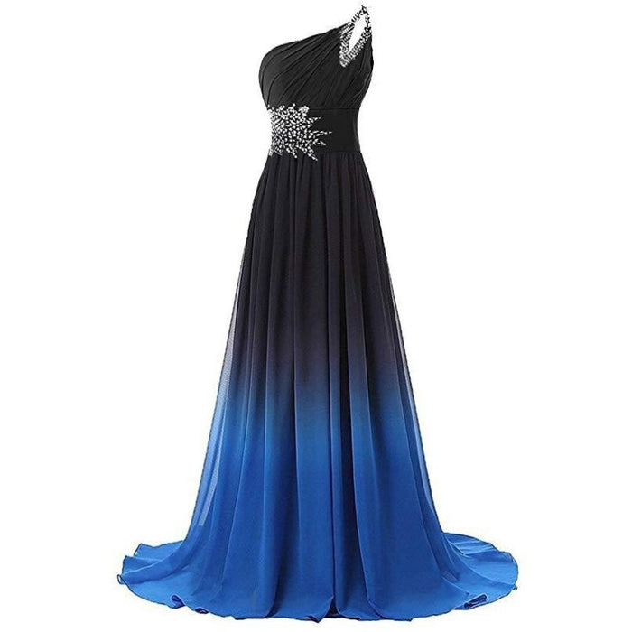 sd-hk One Shoulder Ombre Prom Dress Elegant Gown