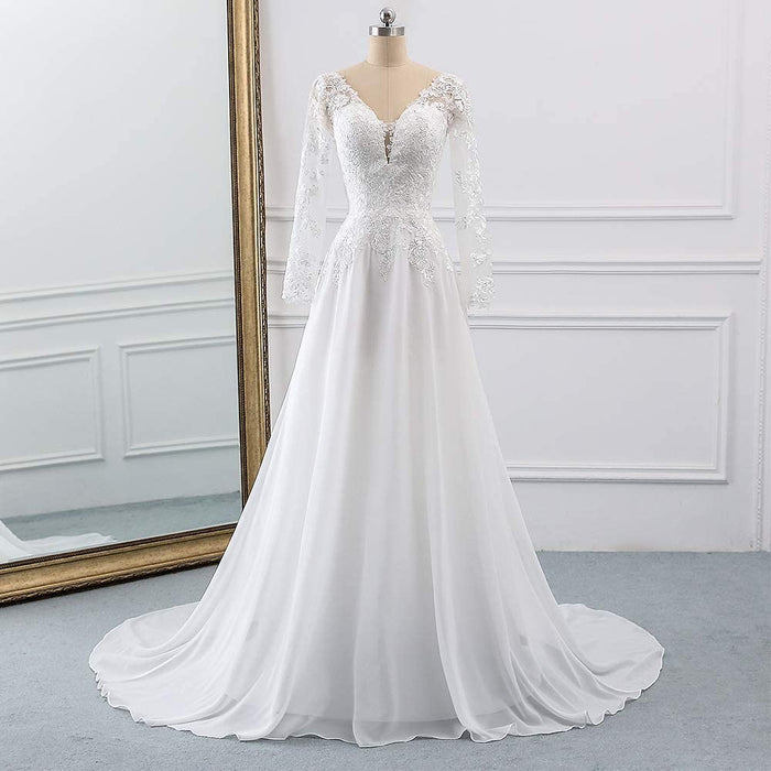 sd-hk Wedding Dresses for Bride with Lace Appliques For Women